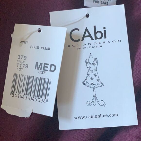 NWT Cabi plum velvet jacket, M - Picture 6 of 6